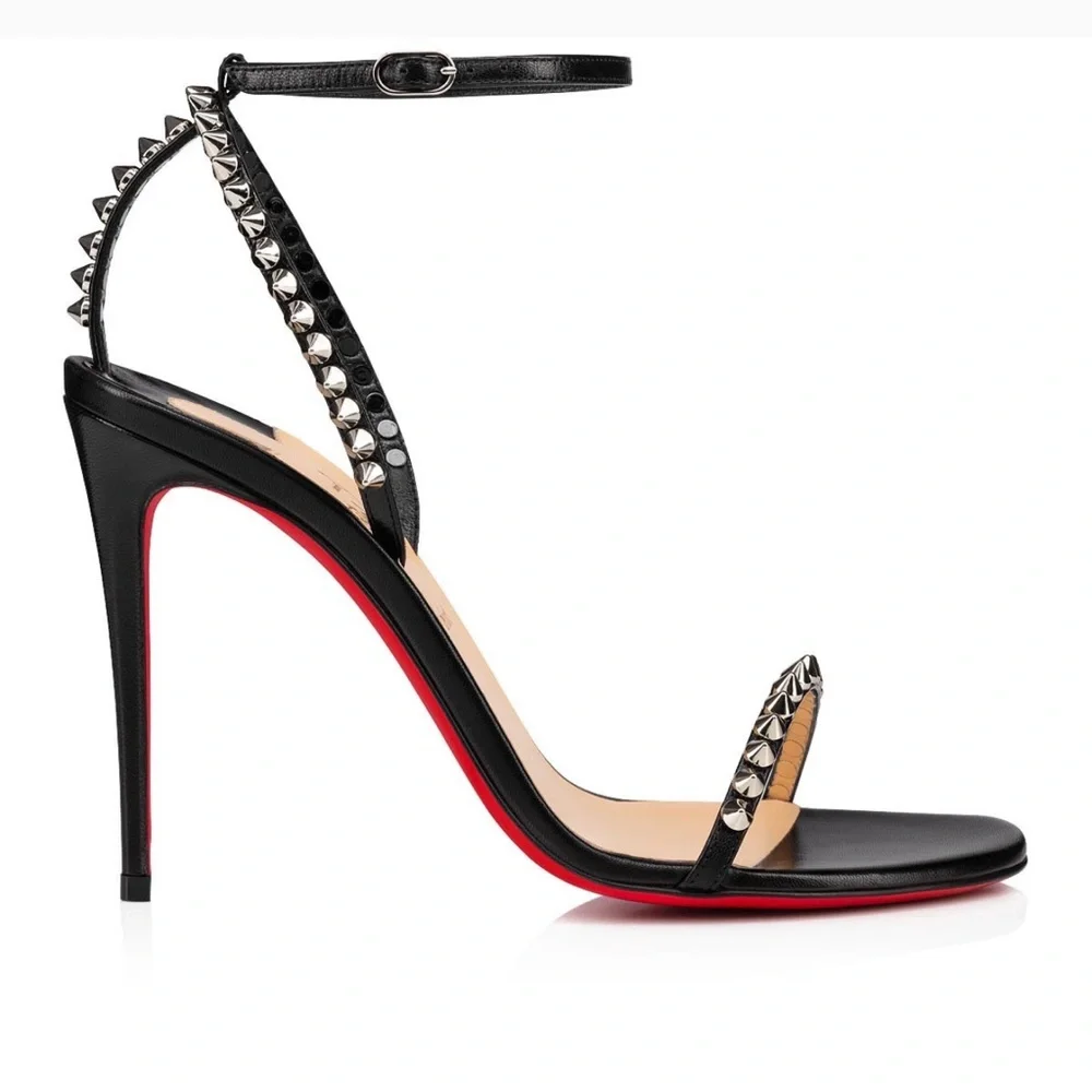 Christian Louboutin “So Me” Black Studded Sandals - Picture 3 of 8
